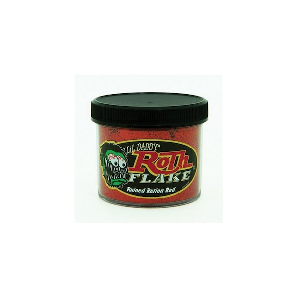 Roth Flake & Pearl Product Ruined Retina Red Solid Metal Flake, .008 Lil Size, 2oz Jar LRF103 - main